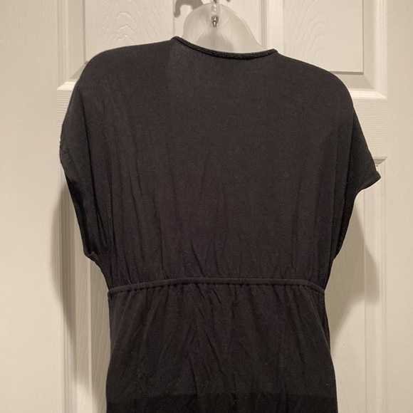 Tommy Bahama black viscose beaded neckline dress, Sz M - Picture 4 of 5